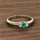 2 - Louisa 6x4 mm Oval Cut Emerald and Diamond Trellis Three Stone Engagement Ring 