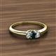 2 - Louisa 6x4 mm Oval Cut London Blue Topaz and Diamond Trellis Three Stone Engagement Ring 