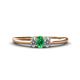 1 - Louisa 6x4 mm Oval Cut Emerald and Diamond Trellis Three Stone Engagement Ring 