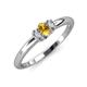 3 - Louisa 6x4 mm Oval Cut Citrine and Diamond Trellis Three Stone Engagement Ring 