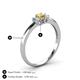 4 - Louisa 6x4 mm Oval Cut Citrine and Diamond Trellis Three Stone Engagement Ring 