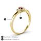 4 - Louisa 6x4 mm Oval Cut Red Garnet and Diamond Trellis Three Stone Engagement Ring 
