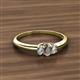 2 - Louisa 6x4 mm Oval Cut Smoky Quartz and Diamond Trellis Three Stone Engagement Ring 