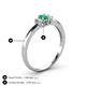 4 - Louisa 6x4 mm Oval Cut Emerald and Diamond Trellis Three Stone Engagement Ring 