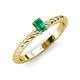 3 - Leona Bold Emerald Cut 6x4 mm Emerald Solitaire Rope Engagement Ring 