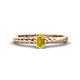1 - Leona Bold Emerald Cut 6x4 mm Yellow Sapphire Solitaire Rope Engagement Ring 