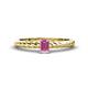 1 - Leona Bold Emerald Cut 6x4 mm Pink Sapphire Solitaire Rope Engagement Ring 