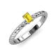 3 - Leona Bold Emerald Cut 6x4 mm Yellow Sapphire Solitaire Rope Engagement Ring 