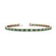 1 - Leslie 3.40 mm Emerald and Diamond Eternity Tennis Bracelet 