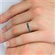 5 - Neria 2.50 mm Blue Diamond 9 Stone Wedding Band 