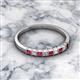 2 - Neria 2.50 mm Ruby and Diamond 9 Stone Wedding Band 