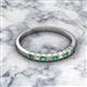 2 - Neria 2.50 mm Green Garnet and Diamond 9 Stone Wedding Band 
