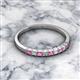 2 - Neria 2.50 mm Pink Sapphire and Diamond 9 Stone Wedding Band 