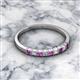 2 - Neria 2.50 mm Amethyst and Diamond 9 Stone Wedding Band 