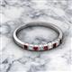 2 - Neria 2.50 mm Red Garnet and Diamond 9 Stone Wedding Band 