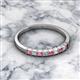 2 - Neria 2.50 mm Rhodolite Garnet and Diamond 9 Stone Wedding Band 