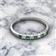 2 - Neria 2.50 mm Created Emerald and Diamond 9 Stone Wedding Band 