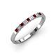 3 - Neria 2.50 mm Red Garnet and Diamond 9 Stone Wedding Band 