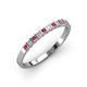 3 - Neria 2.50 mm Rhodolite Garnet and Diamond 9 Stone Wedding Band 