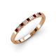 3 - Neria 2.50 mm Red Garnet and Diamond 9 Stone Wedding Band 