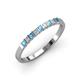 3 - Neria 2.50 mm Blue Topaz and Diamond 9 Stone Wedding Band 