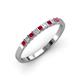 3 - Neria 2.50 mm Ruby and Diamond 9 Stone Wedding Band 