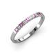 3 - Neria 2.50 mm Pink Sapphire and Diamond 9 Stone Wedding Band 