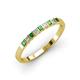3 - Neria 2.50 mm Green Garnet and Diamond 9 Stone Wedding Band 