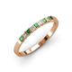 3 - Neria 2.50 mm Green Garnet and Diamond 9 Stone Wedding Band 