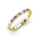 3 - Neria 2.50 mm Amethyst and Diamond 9 Stone Wedding Band 