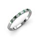 3 - Neria 2.50 mm Created Emerald and Diamond 9 Stone Wedding Band 