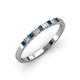 3 - Neria 2.50 mm Blue and White Diamond 9 Stone Wedding Band 