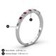 4 - Neria 2.50 mm Red Garnet and Diamond 9 Stone Wedding Band 