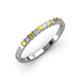 3 - Neria 2.50 mm Yellow Sapphire and Lab Grown Diamond 9 Stone Wedding Band 