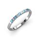 3 - Neria 2.50 mm Blue Topaz and Lab Grown Diamond 9 Stone Wedding Band 