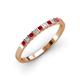 3 - Neria 2.50 mm Ruby and Lab Grown Diamond 9 Stone Wedding Band 