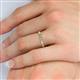 5 - Neria 2.50 mm Peridot and Lab Grown Diamond 9 Stone Wedding Band 