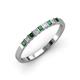 3 - Neria 2.50 mm Lab Created Emerald and Lab Grown Diamond 9 Stone Wedding Band 