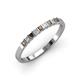 3 - Neria 2.50 mm Smoky Quartz and Lab Grown Diamond 9 Stone Wedding Band 