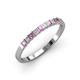 3 - Neria 2.50 mm Pink Sapphire and Lab Grown Diamond 9 Stone Wedding Band 