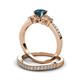 3 - Freya 6.50 mm Blue and White Diamond Butterfly Bridal Set Ring 