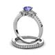 3 - Freya 6.50 mm Tanzanite and Diamond Butterfly Bridal Set Ring 