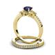 3 - Freya 6.00 mm Blue Sapphire and Diamond Butterfly Bridal Set Ring 