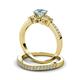 3 - Freya 6.50 mm Aquamarine and Diamond Butterfly Bridal Set Ring 