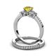 3 - Freya 6.00 mm Lab Created Yellow Sapphire and Diamond Butterfly Bridal Set Ring 
