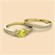 2 - Freya 6.00 mm Yellow and White Diamond Butterfly Bridal Set Ring 
