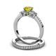 3 - Freya 6.00 mm Yellow and White Diamond Butterfly Bridal Set Ring 