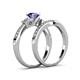 4 - Freya 6.50 mm Iolite and Diamond Butterfly Bridal Set Ring 