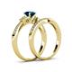 4 - Freya 6.50 mm Blue and White Diamond Butterfly Bridal Set Ring 