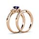 4 - Freya 6.00 mm Blue Sapphire and Diamond Butterfly Bridal Set Ring 